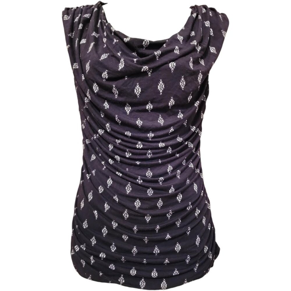 Maurices Navy & White Cowl Neck Sleeveless Tank Size Small
